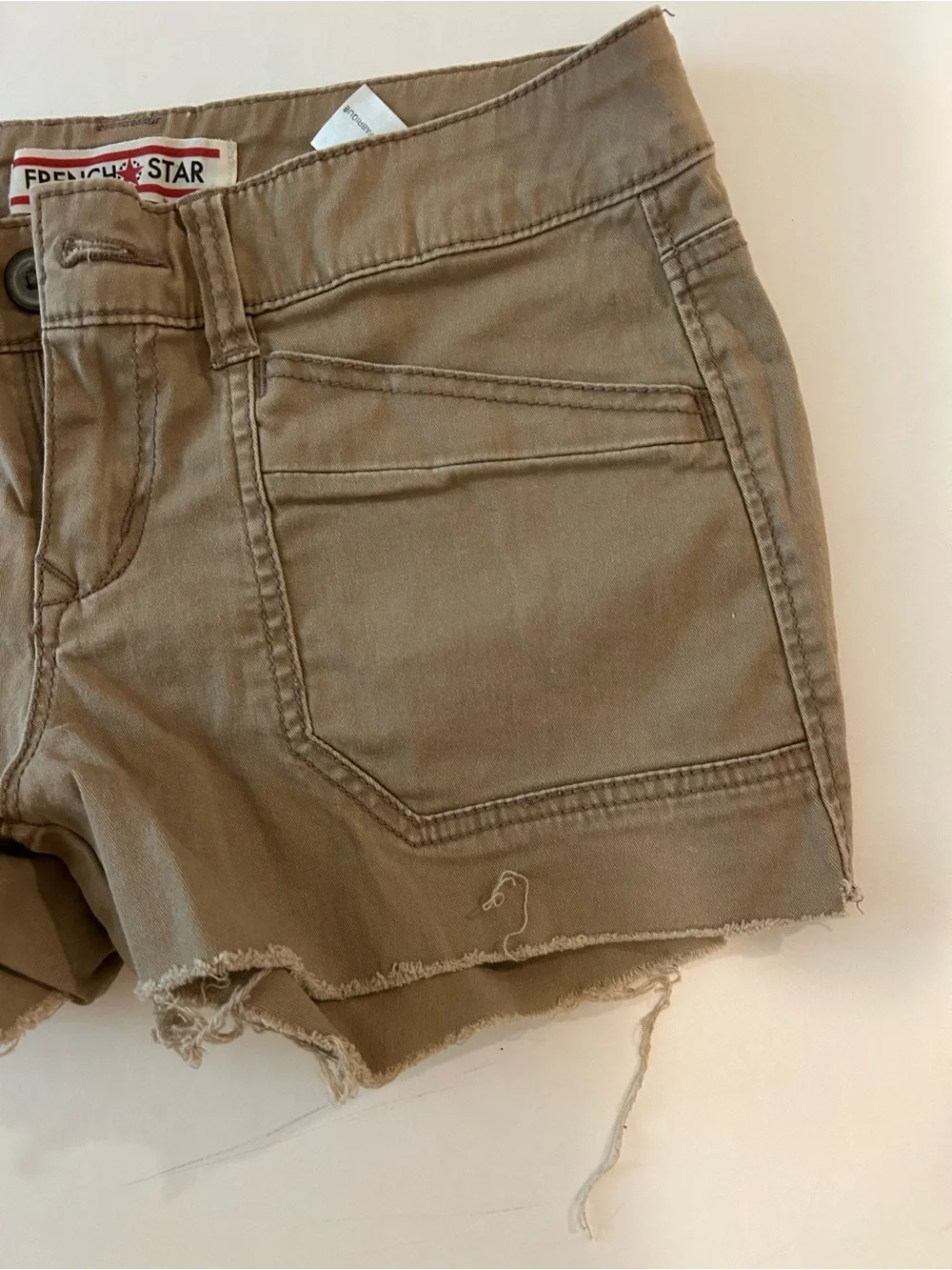 Women's Tan Denim Cutoff Shorts